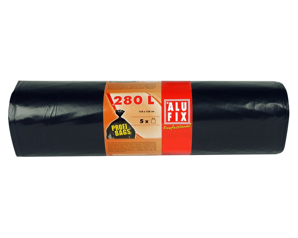 Profi Bags Mllscke Mllbeutel LDPE 280 L- 115x135cm- schwarz 5 Stk-