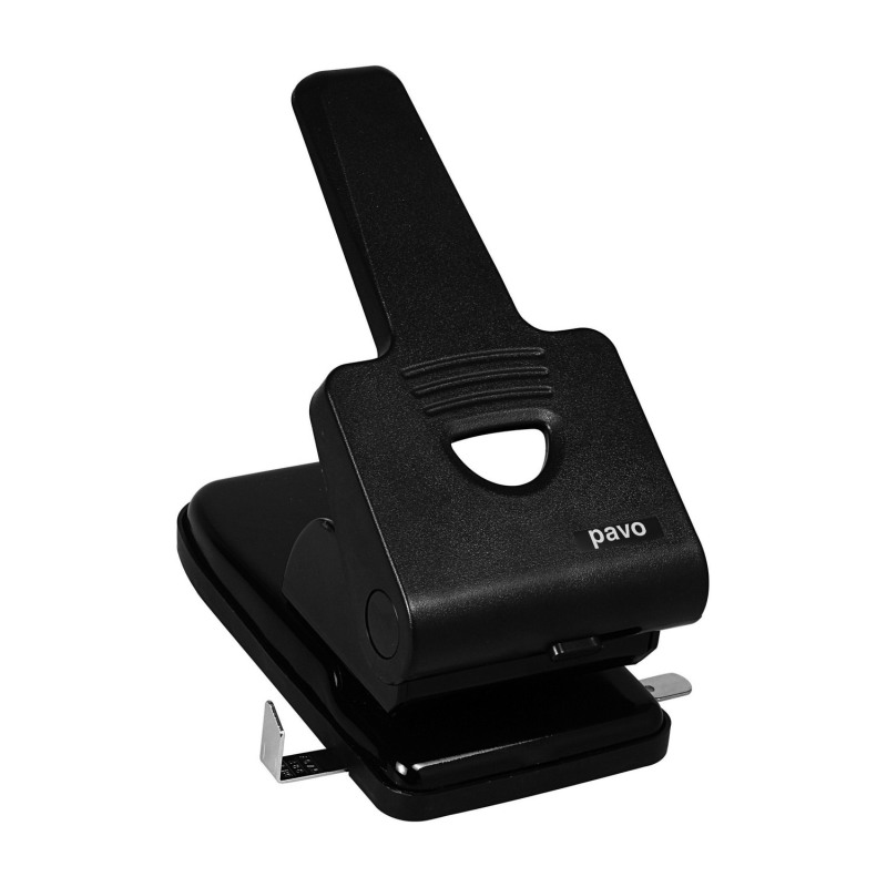 Profi Brolocher mit Anschlagschiene fr 60 Blatt robustes Gehuse- schwarz