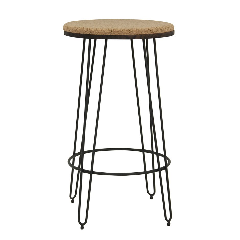 Runder Tisch für den Aussenbereich aus lackiertem Metall mit Holzplatte Durchmesser 600 mm