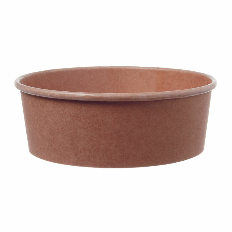 Salatschalen Feinkostschalen braun aus Pappe mit PLA beschichtet 1000ml- 50 Stk-