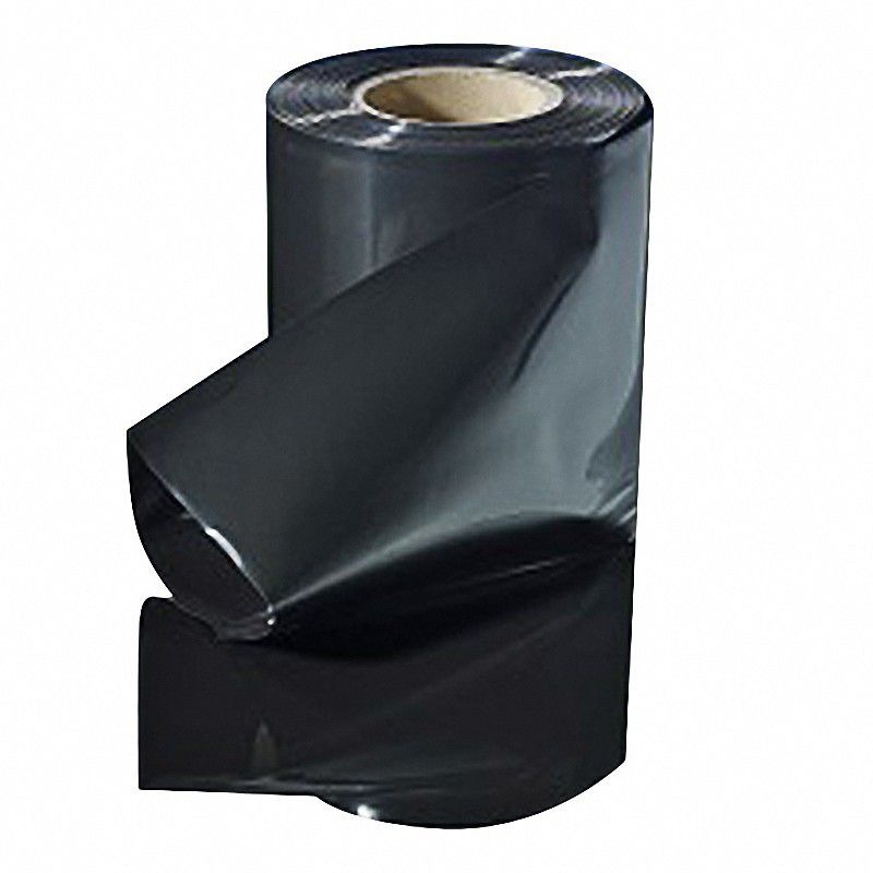 Schlauchfolie 250mm breit- 100my- opak - blickdicht- schwarz- 250 lfm-