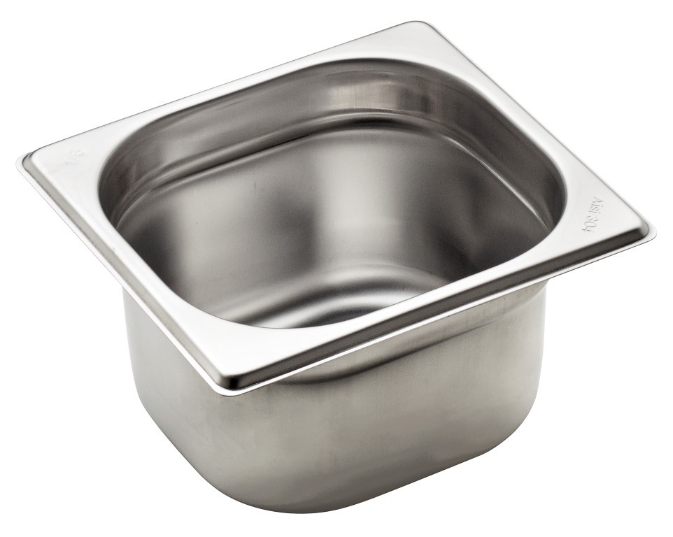 Schssel aus Edelstahl GN1-6 B 176 mm x T 162 mm x H 100 mm 1-6 L