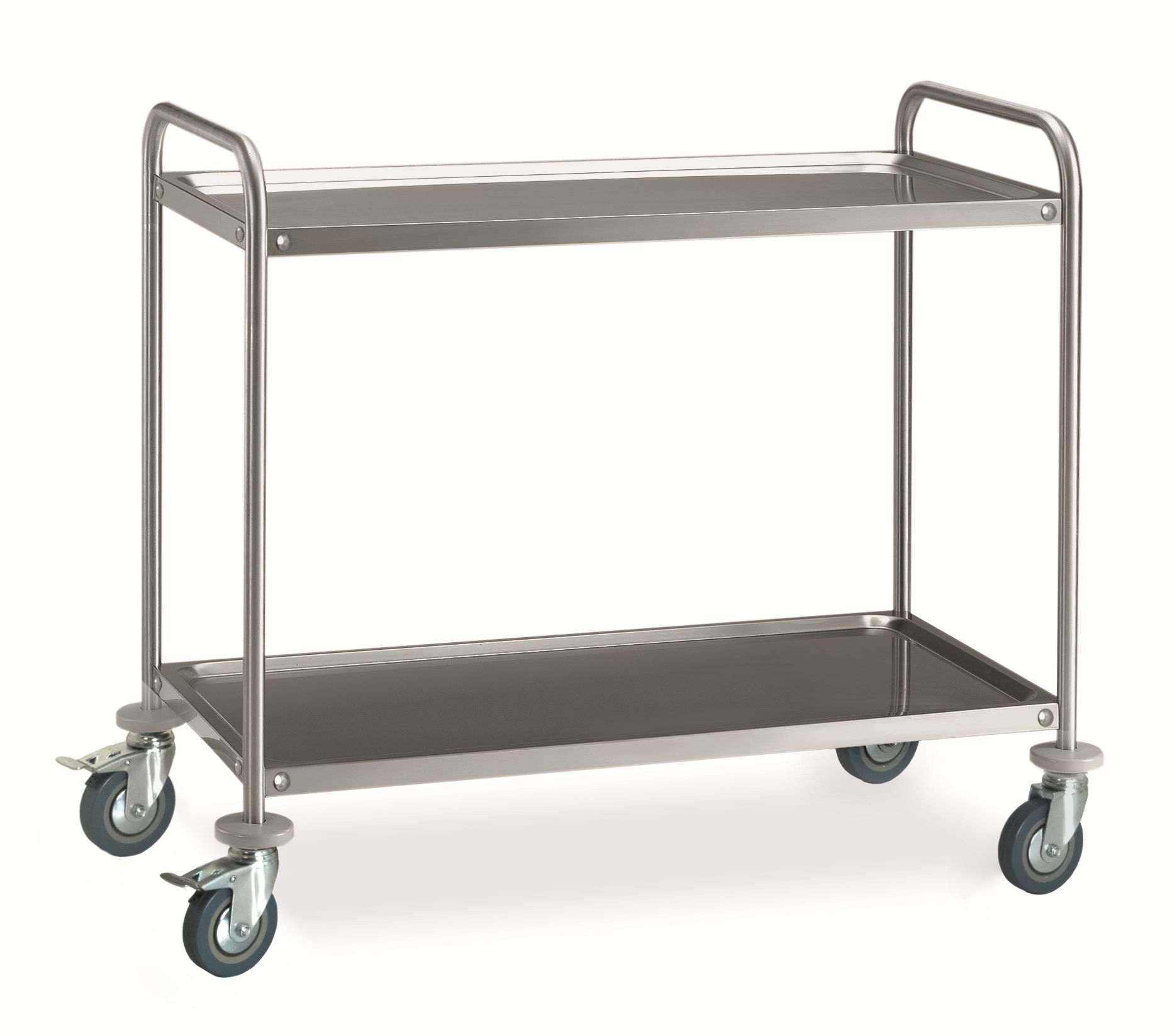 Servicewagen aus Edelstahl - 2 Etagen - 1085 x 590 x H 935 mm