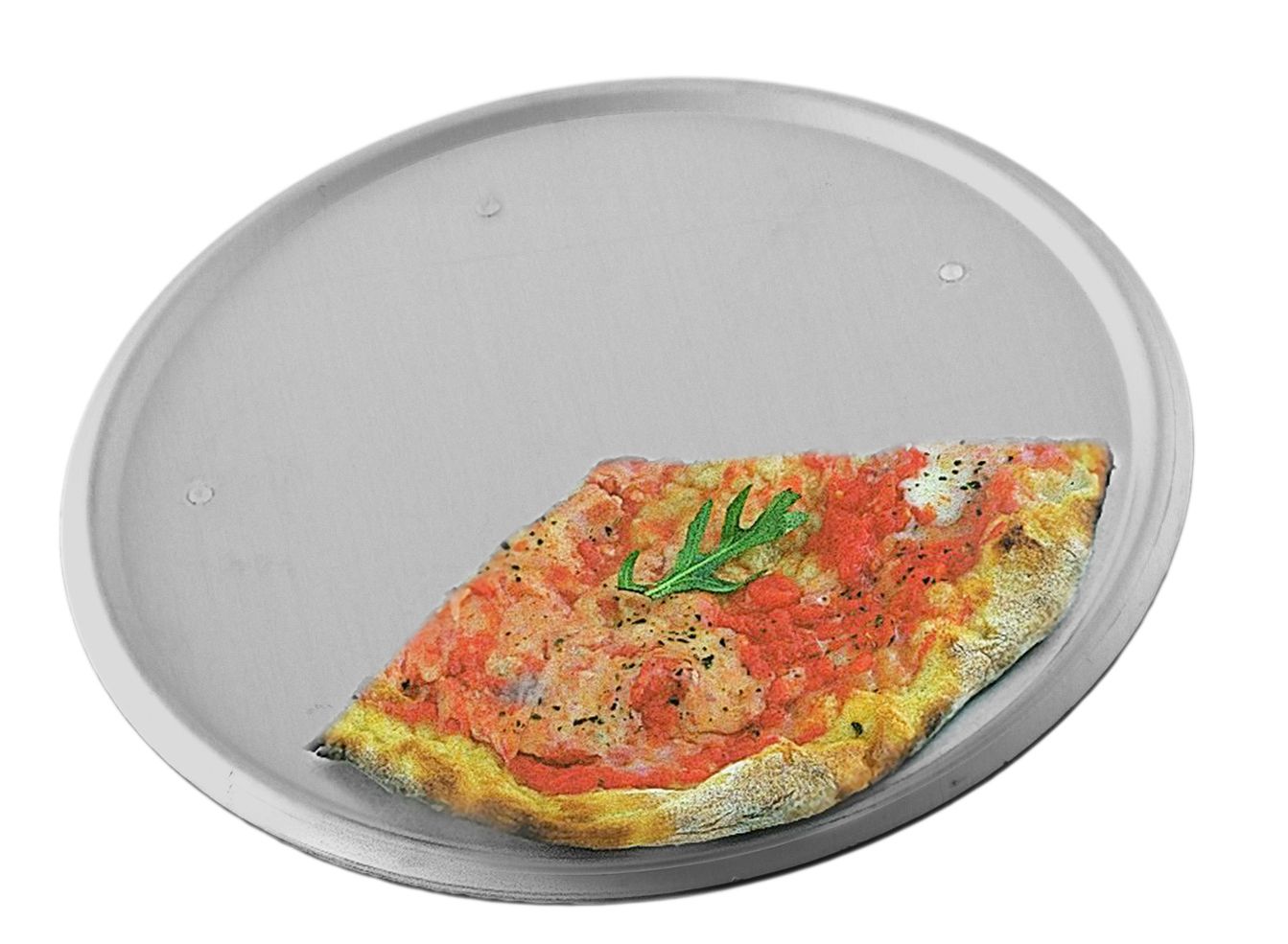 Serviertablett fr Pizza  Aluminium  4 Fsse  rund  Durchmesser 33 cm