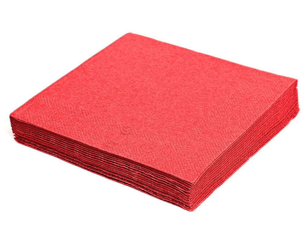 Servietten 33 x 33 cm 1-4 -Falz- 2-lagig rot- 250 Stk-