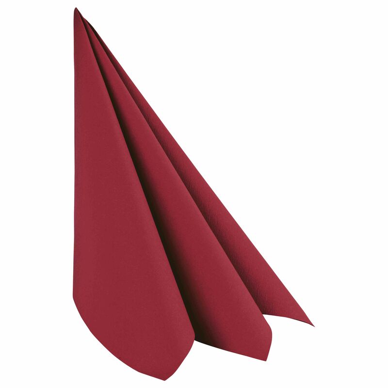 Servietten Airlaid 40x40cm 1-4 -Falz stoffhnlich hochwertig bordeaux- 50 Stk-