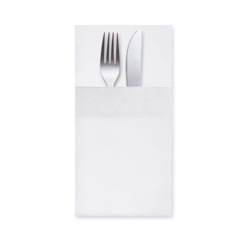 Servietten Bestecktaschen 40 x 40 cm 1-8 -Falz- 3-lagig weiss- 200 Stk-