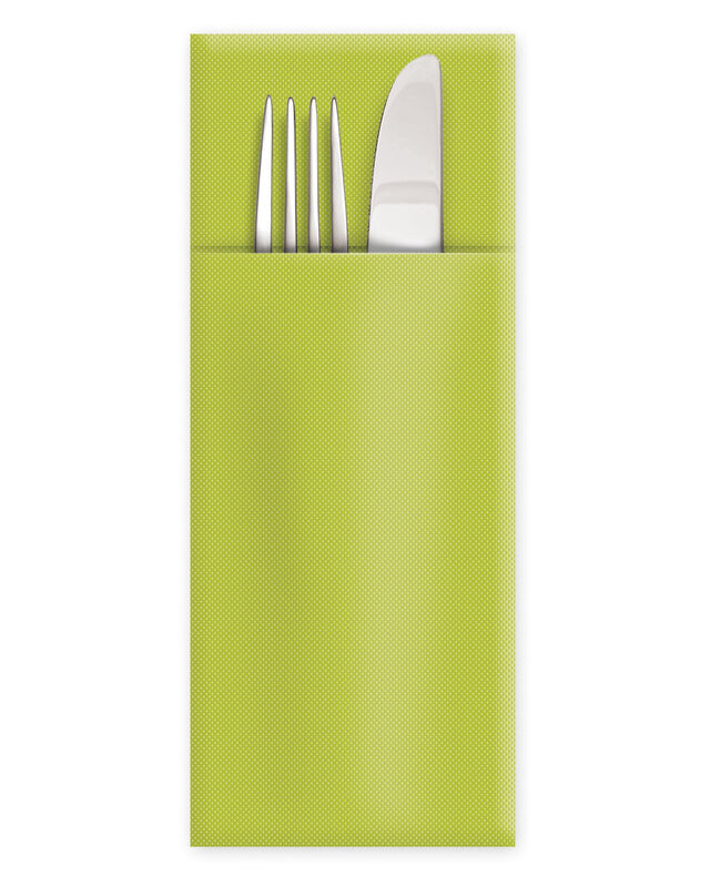 Servietten Bestecktaschen Premium 32 x 40 cm Airlaid gelbgrn- 50 Stk-