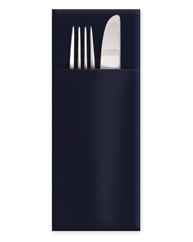 Servietten Bestecktaschen Premium 32 x 40 cm Airlaid schwarz- 50 Stk-