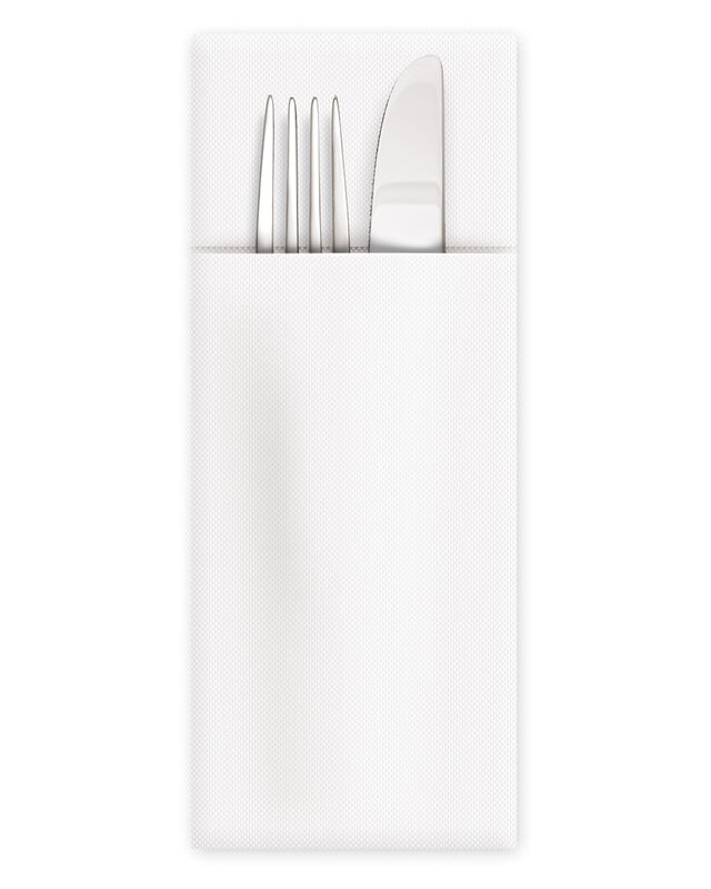 Servietten Bestecktaschen Premium 32 x 40 cm Airlaid weiss- 50 Stk-