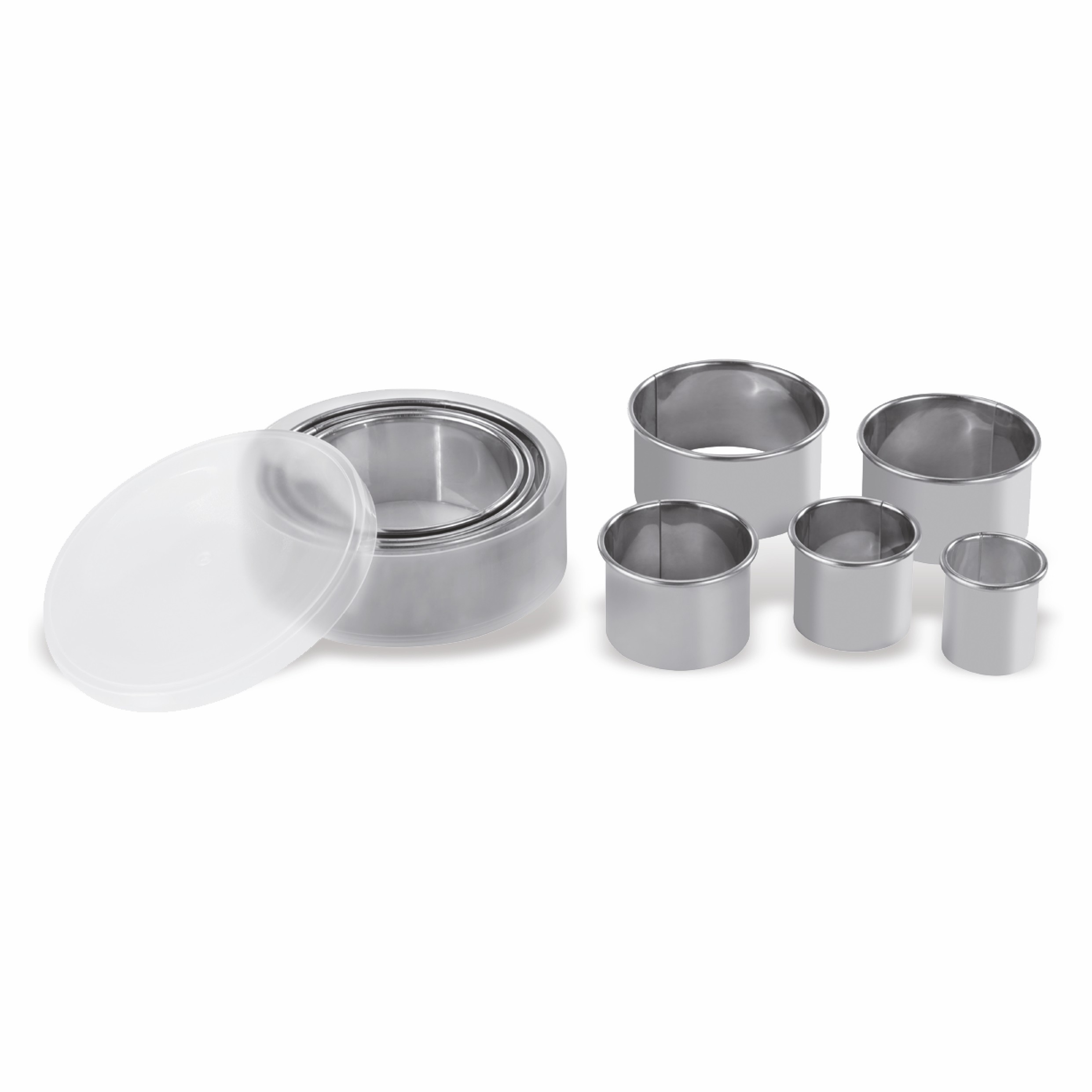 Set mit 8 runden glatten Ausstechern