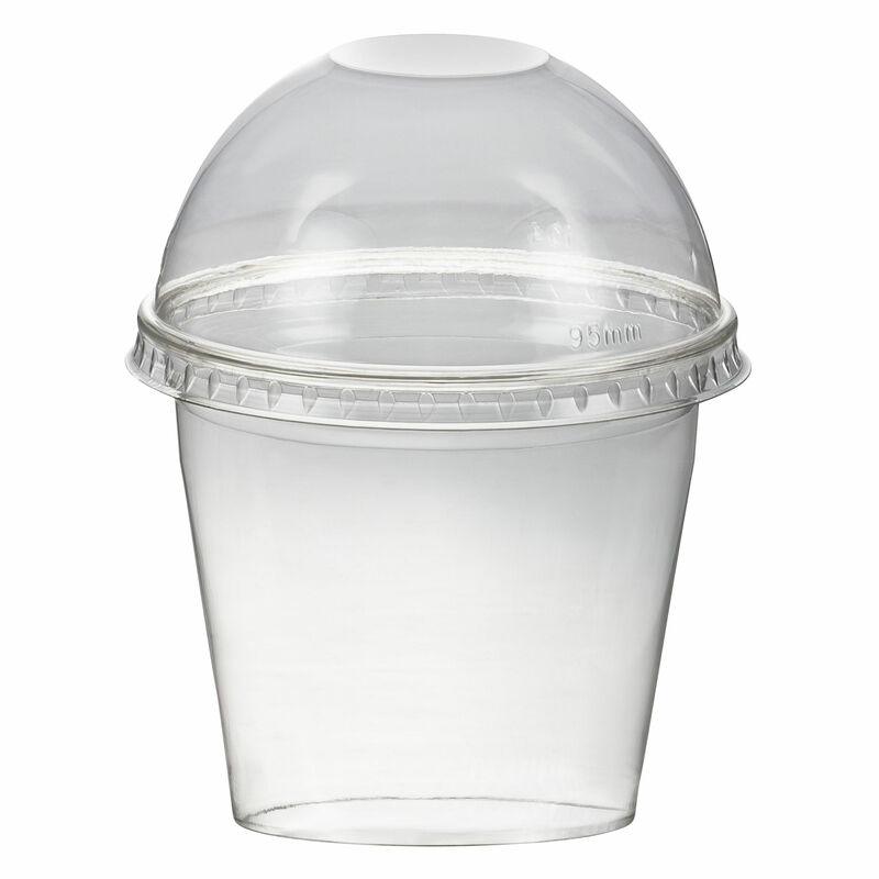 Smoothiesbecher Dessertbecher + Domdeckel 250 ml O95mm- PET- glasklar- 50 Stk-