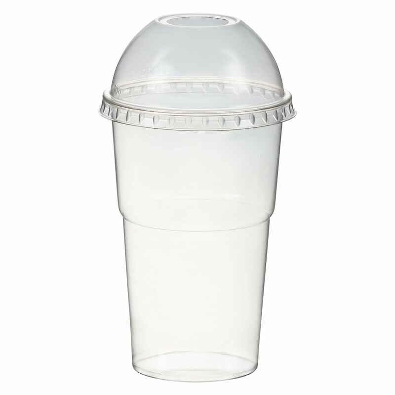 Smoothiesbecher + Domdeckel mit ffnung 250 ml- O 78mm- PET- glasklar- 50 Stk-