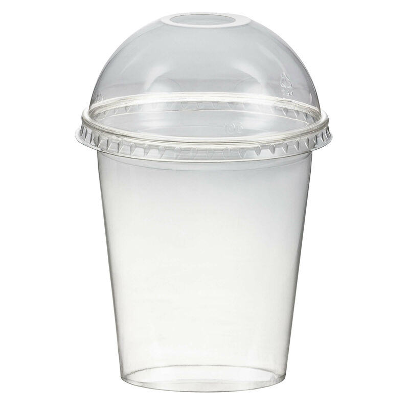 Smoothiesbecher + Domdeckel mit ffnung 300 ml- O 95mm- PET- glasklar- 50 Stk-