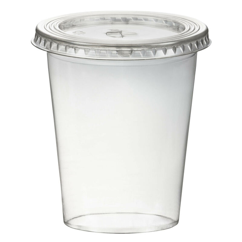 Smoothiesbecher inkl- Deckel mit Schlitz 300 ml- O 95mm- PET- glasklar- 50 Stk-