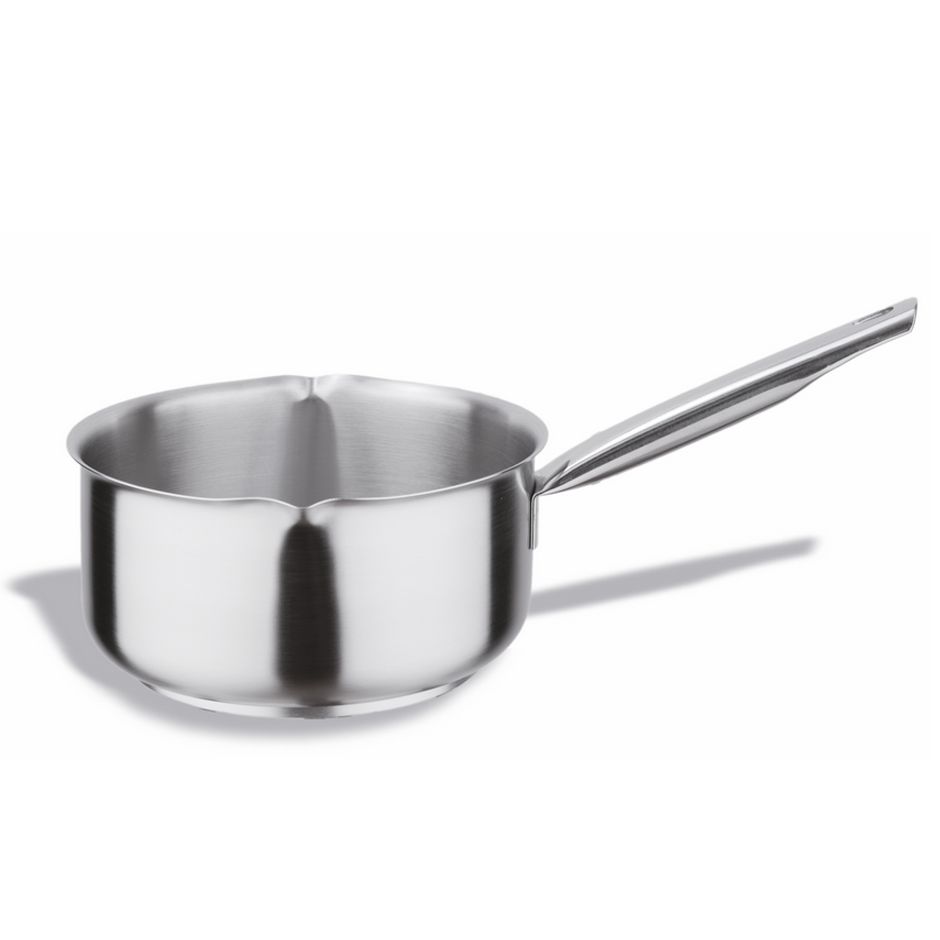 Stielkasserolle  beidseitigem Ausguss  Edelstahl  Durchmesser 16 cm  Hhe 7-5 cm