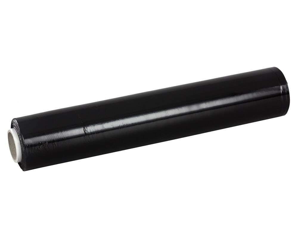 Stretchfolie Handwickelfolie 500mm- 20my- 250m Länge- schwarz- undurchsichtig