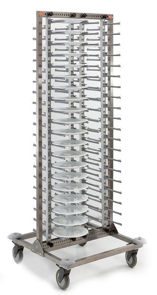 Tellerwagen  Edelstahl  Aluminium  B 720 mm x T 720 mm x H 1820 mm