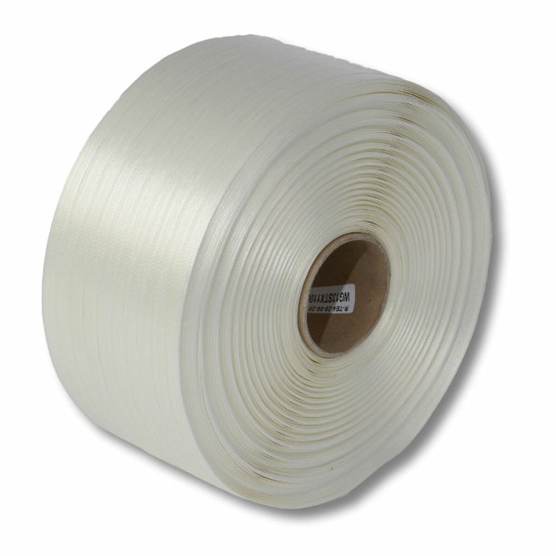 Textil-Umreifungsband- weiss- Polyester- 13 mm Breite- 1100 meter auf Rolle