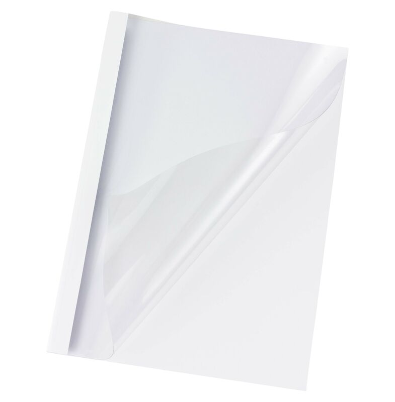 Thermobindemappen A4- 8mm fr 80 Blatt- Chromolux weiss- 100 Stk-