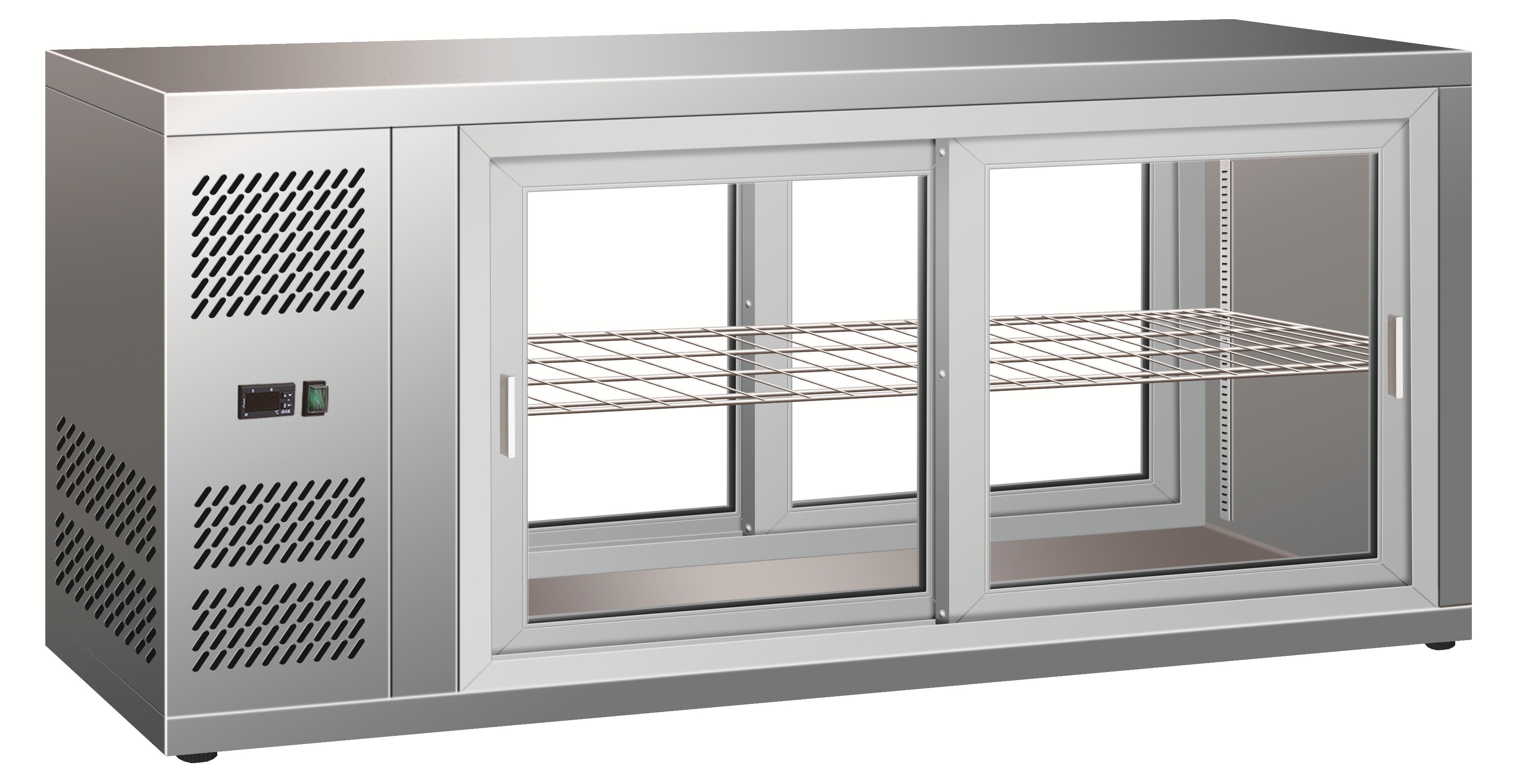 Tischkhlvitrine  Umluftkhlung  Edelstahl  Schiebetren  Kapazitt 190 L  Temperaturbereich +2-C-+8-C