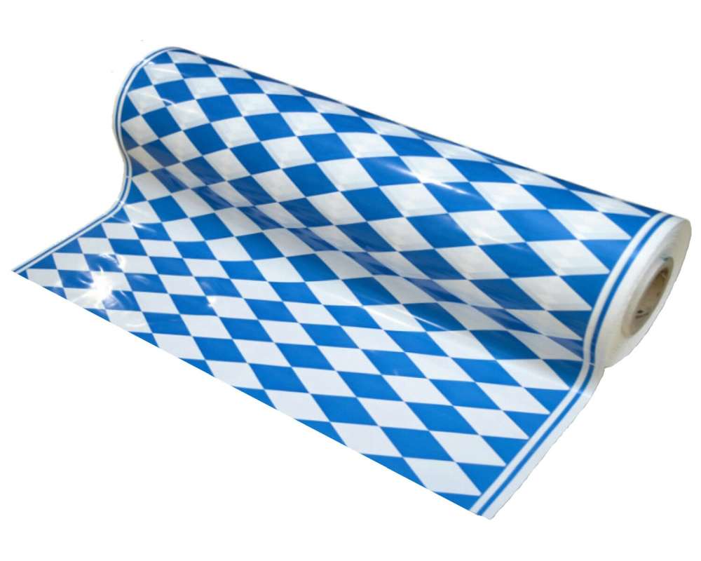 Tischtuch Biertischdecke LDPE bayerische Raute perforiert auf Rolle 0-70 x 240m