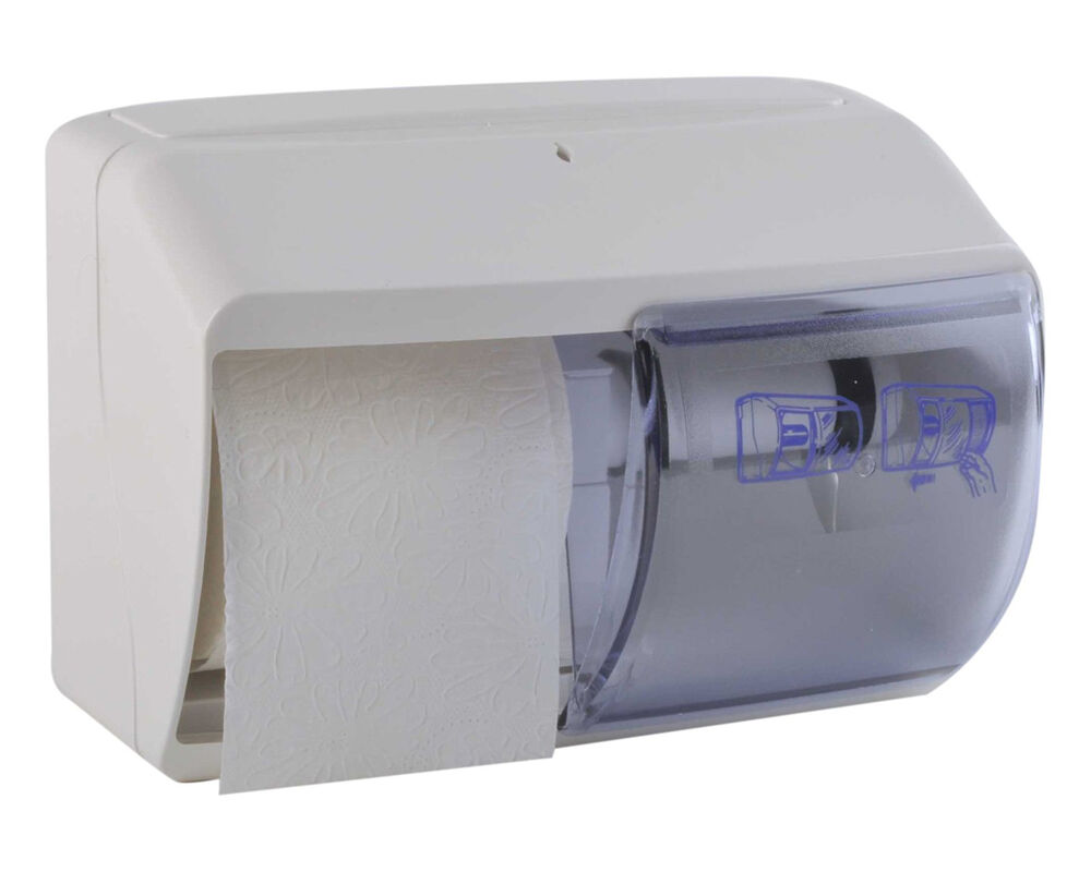Toilettenpapier-Spender aus Kunststoff- 2-fach- absperrbar- weiss