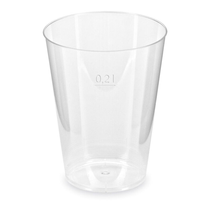 Trinkglas Trinkbecher Plastikbecher glasklar mit Eichstrich bei 200ml- 50 Stk-