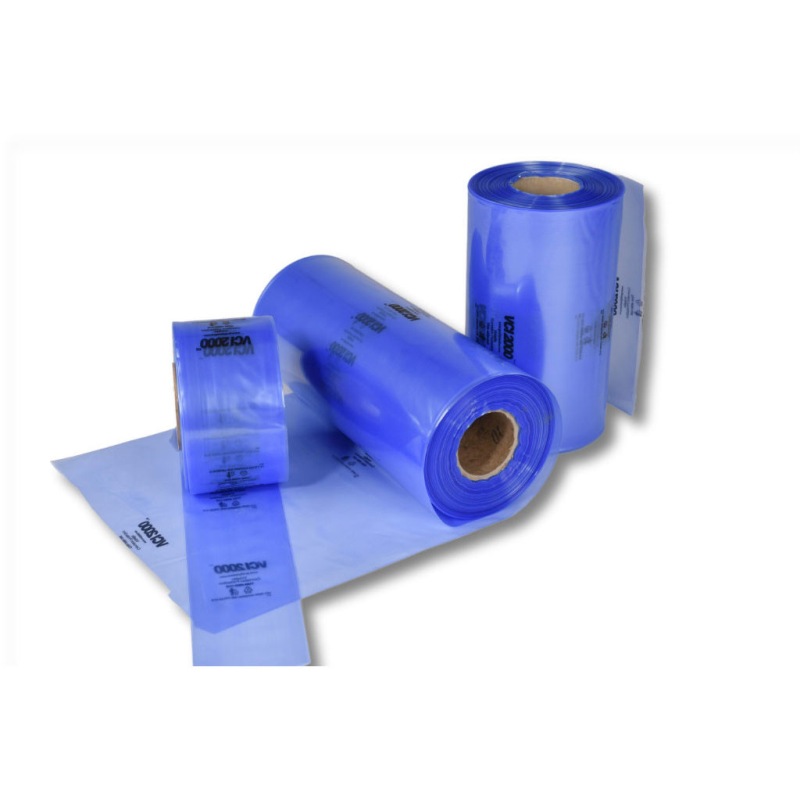 VCI-Schlauchfolie- blau-transparent- 100 x 0-10 mm 100my - 200 m