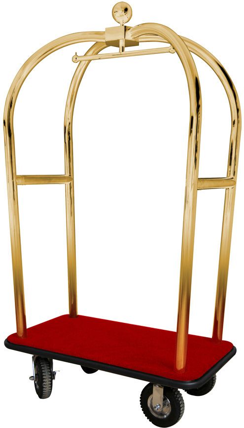 Vermessingter Stahlkoffer und Kleiderwagen L-110cm