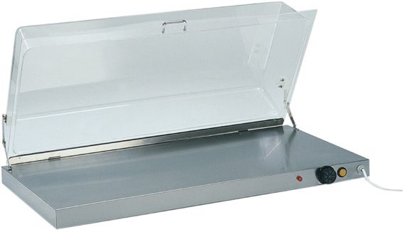 Warmhalteplatte  Edelstahl  Plexiglasdeckel  B 900 mm x T 450 mm x H 200 mm