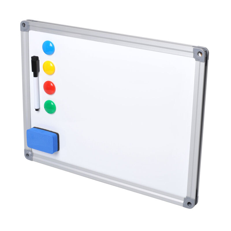 Whiteboard Magnettafel Memoboard- 40 x 30cm- inkl- 4 Magnete- weiss mit Alurahmen