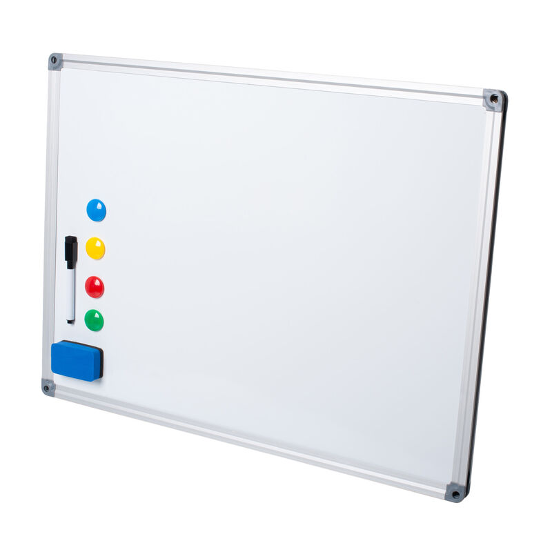Whiteboard Magnettafel Memoboard- 60 x 45cm- inkl- 4 Magnete- weiss mit Alurahmen